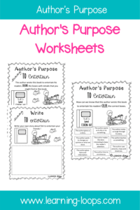 author's purpose worksheets