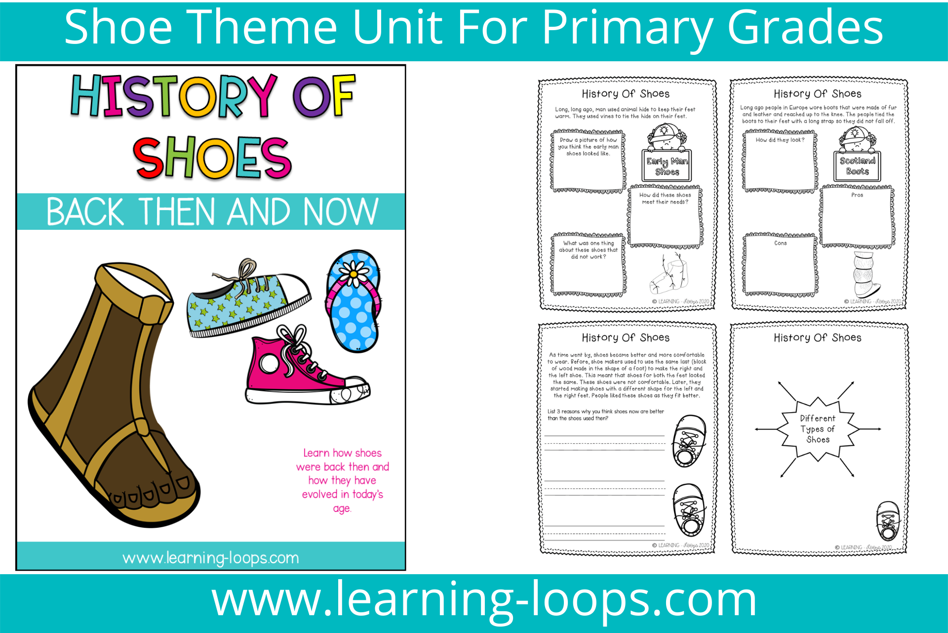 shoe theme unit for primary grades